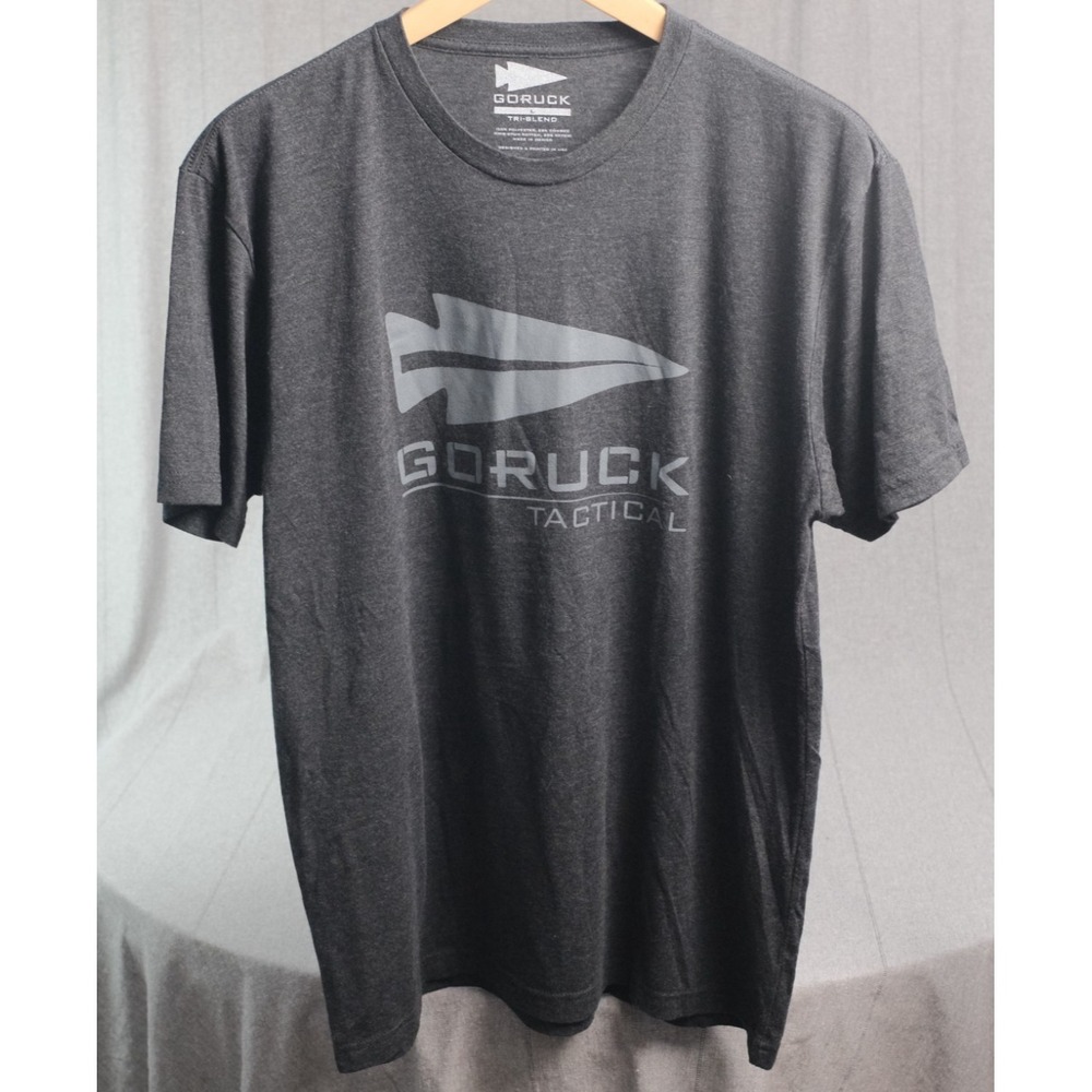 GoRuck T Shirt Men's Large Dark Gray Goruck Tactical Short Sleeve Tri Blend